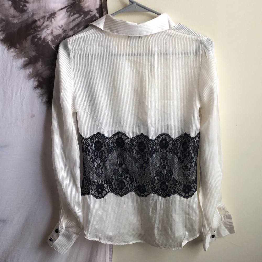 WHBM Silk Button Down Shirt /Blouse - Picture 4 of 6